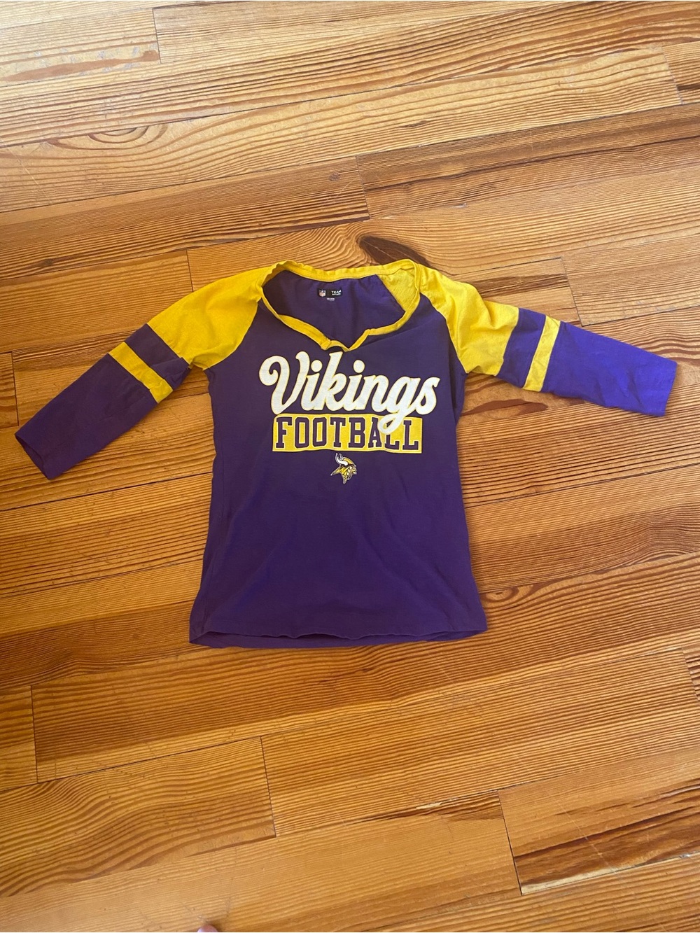 NFL Purple and Yellow Vikings Football Long Sleeve Tee